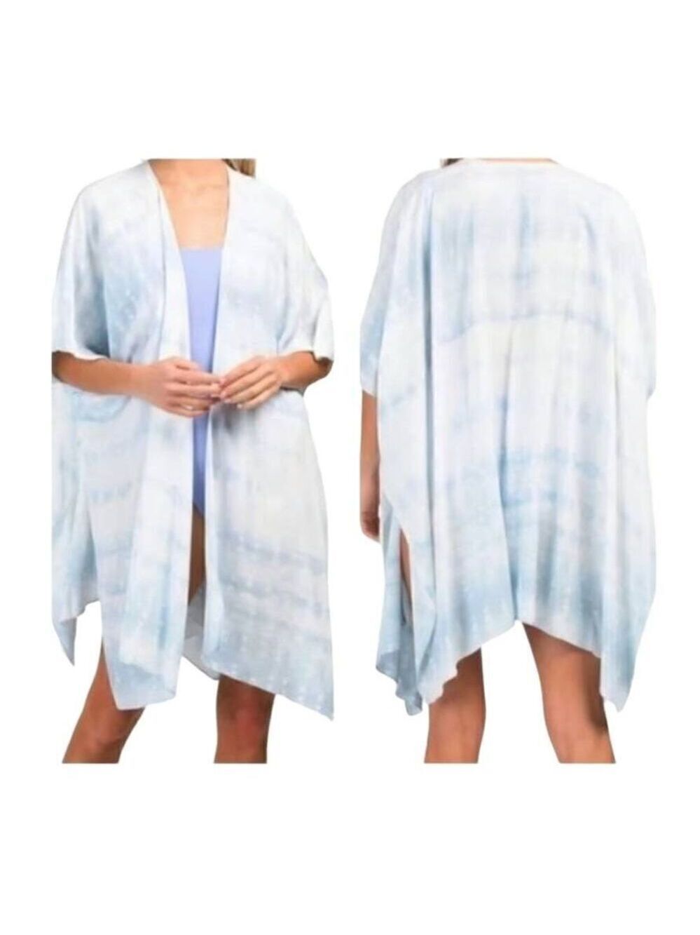 Steve Madden Sky Blue Cloud Tie Dye Cover-up Shrug Wrap One size fit most